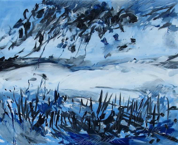 FLIEHENDE SCHATTEN, Öl auf Jute, 150 x 200 cm